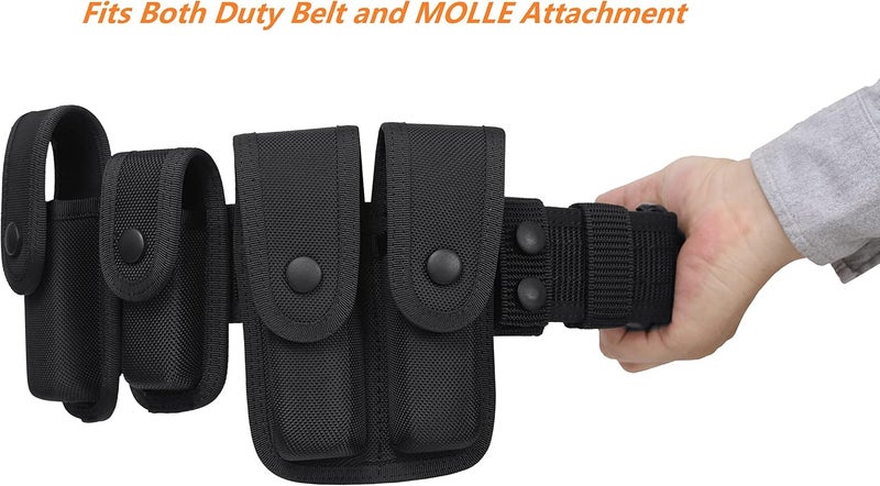 TACNEX Single/Double Magazine Pouch Duty Belt Nylon Mag Holder Pistol Mag MOLLE Holster Carry Case Compatible w/Double & Single Stack Magazines .380, 9mm & 40 Cal for Glock H&K Ruger S&W M&P Walther - Image 3